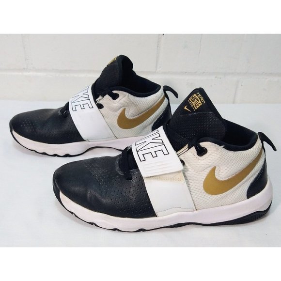 Nike Team Hustle D8 Basketball Shoes Sneakers White 881941-009 Boys Youth Size 7 - Picture 3 of 11